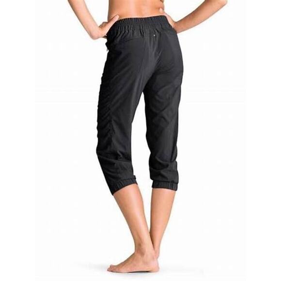Athleta Black La Viva Cropped Capri Mid Rise Jogger Pants Size 2 - Picture 2 of 7